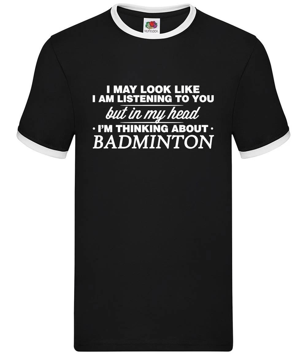 My Head I M Badminton - Mens Ringer - Sports Game Team Player Racket XS