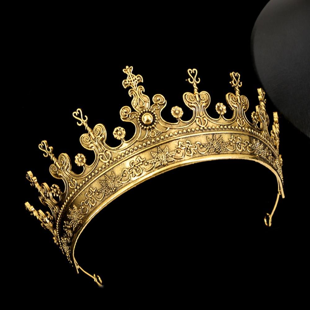Cosplay Vintage Male Crown Stage Performance Prince Crown Hair Hoop Medieval King Crown Party
