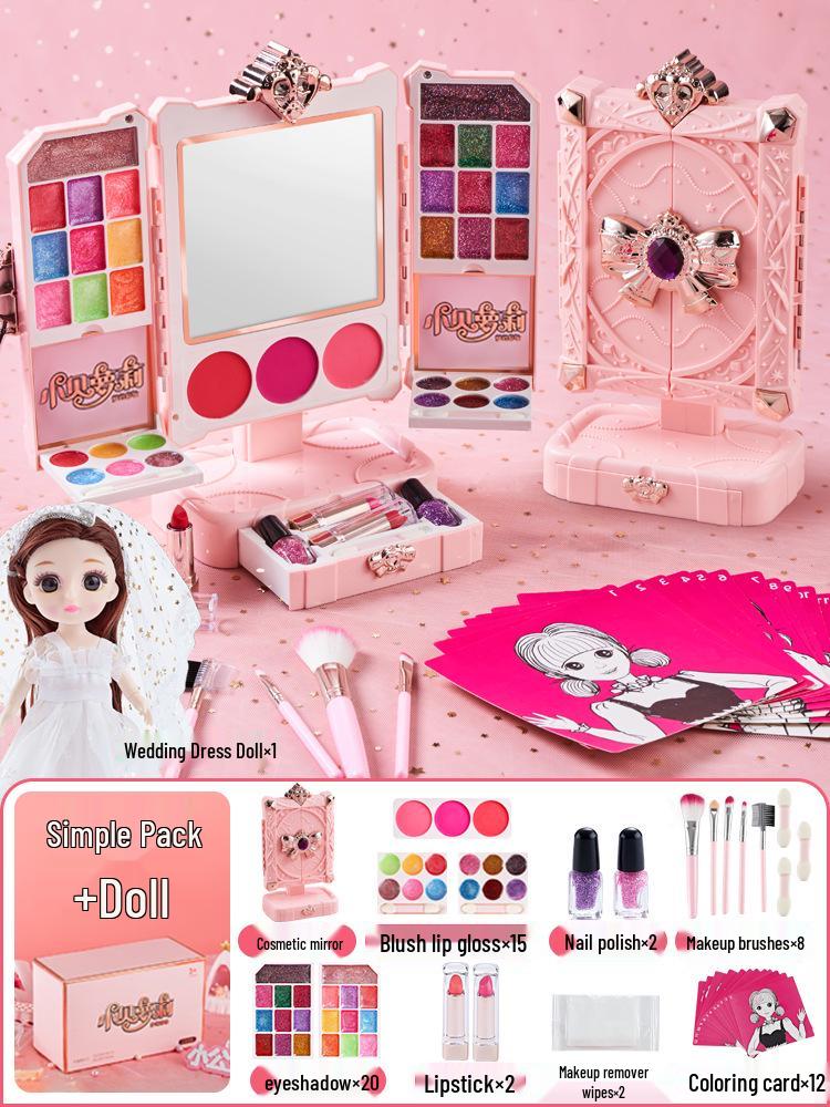 Children's Makeup Toy Set: Pretend Play Dressing Table with Lipstick & Nail Art