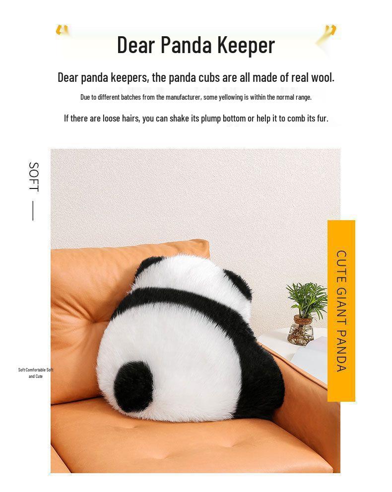 Nordic Wool Panda Hugging Pillow – Bedside Cushion & Sofa Lumbar Support
