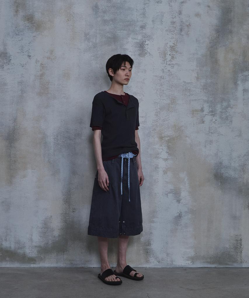 PARADIGMFILM [Ep.02] Triangle Bermuda Cotton Pants (Blue Charcoal)