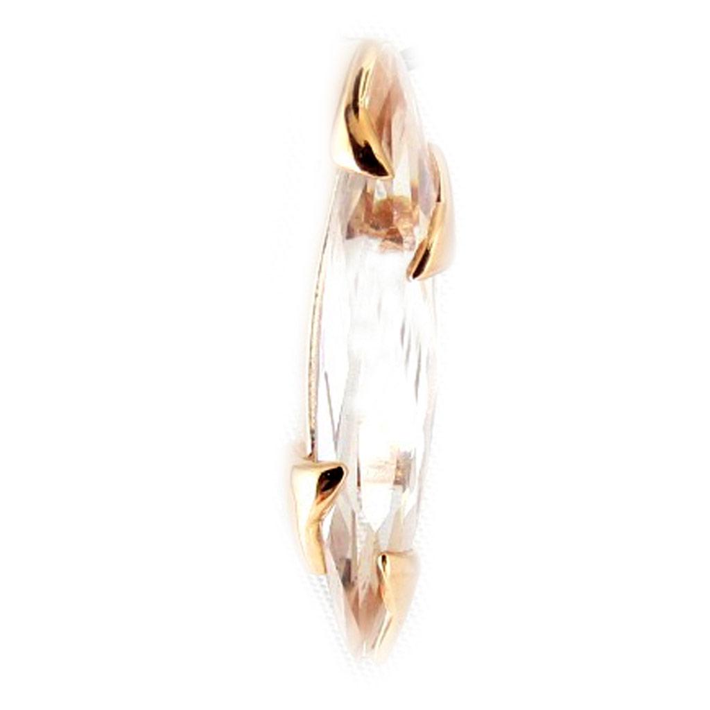Les Trésors De Lily [D9541] - White 'Delicate' Gold Plated Pendant
