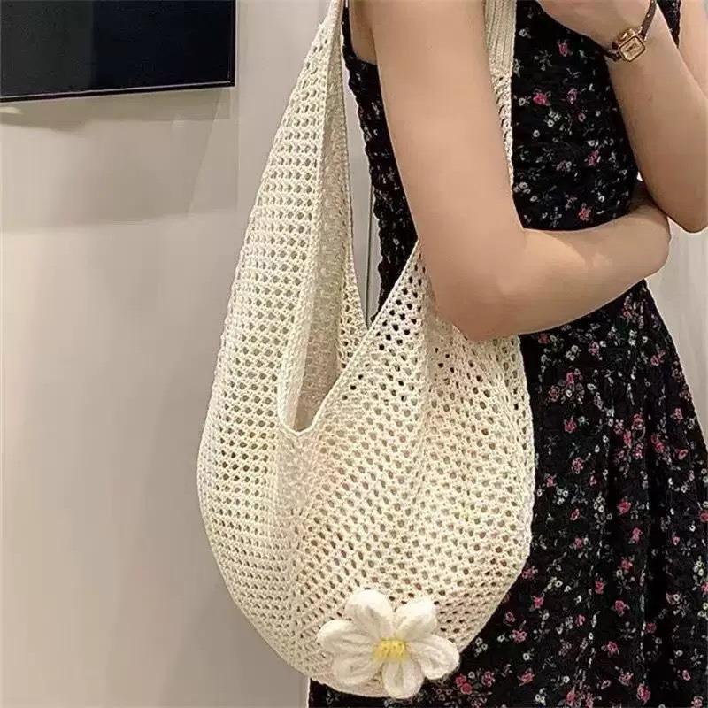 Straw bag women's summer woven bag handbag seaside vacation messenger bag large capacity women's bag tote bag