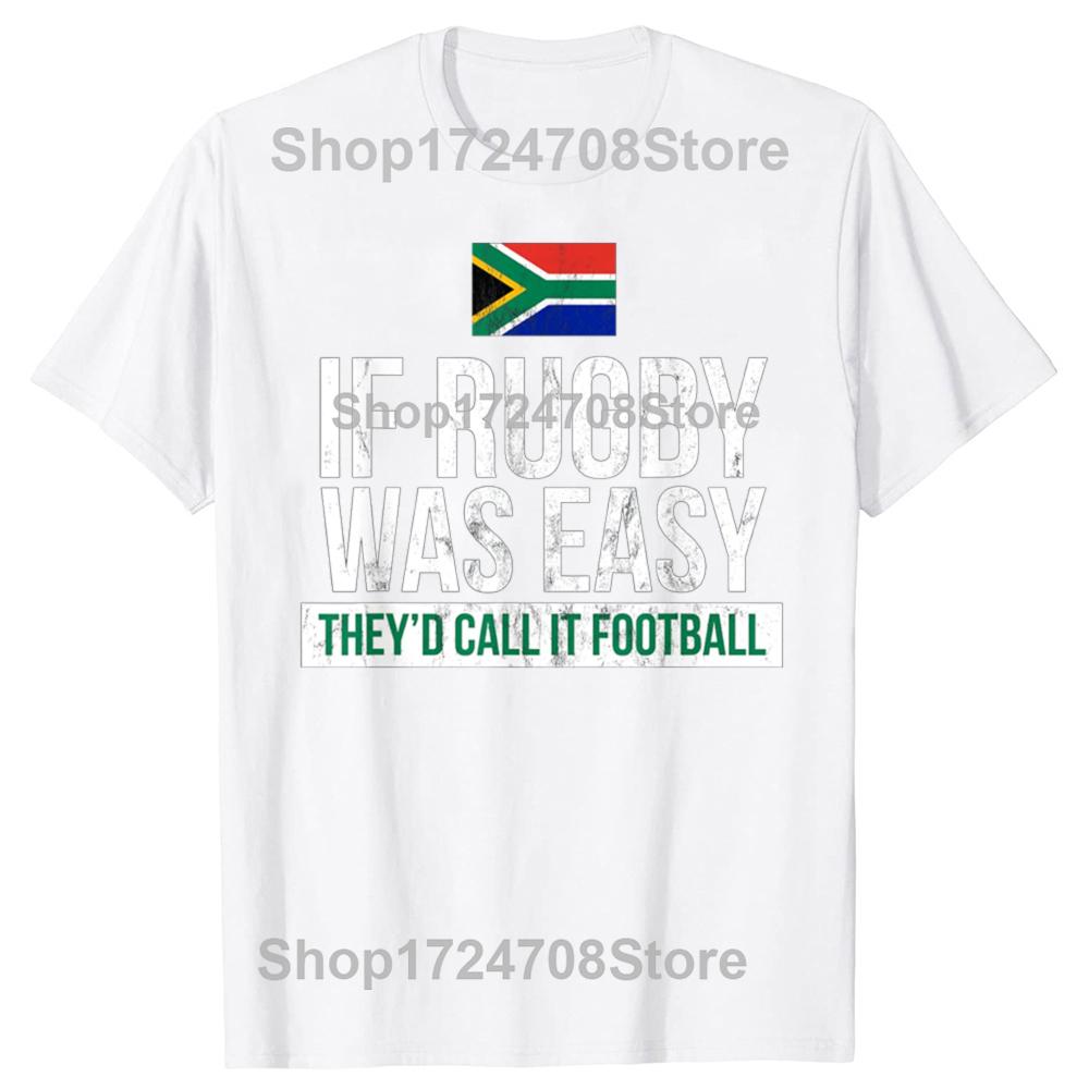 Funny South Africa Rugby Graphic T-shirts Men Women's Fashion Casual Tshirt 100% Cotton Loose Oversized T Shirt