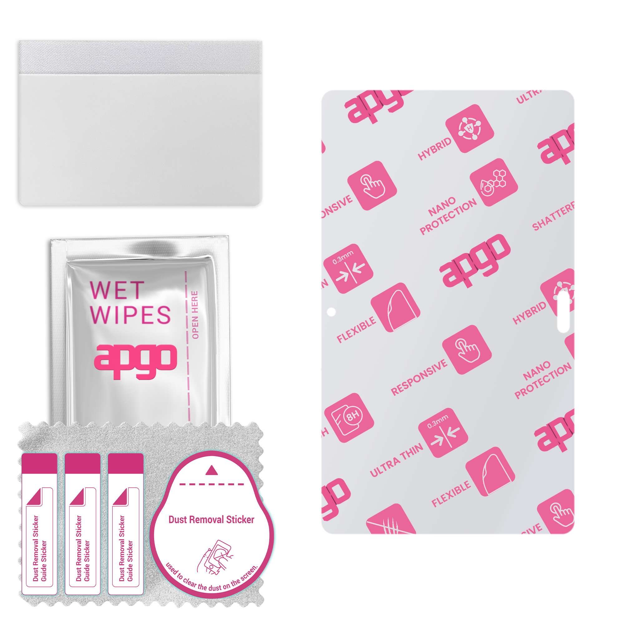 

apgo Ultra-Clear Hybrid protective glass compatible with Huawei MediaPad M3 Lite 10, flexible nano glass, great replacement for tempered glass, scratc