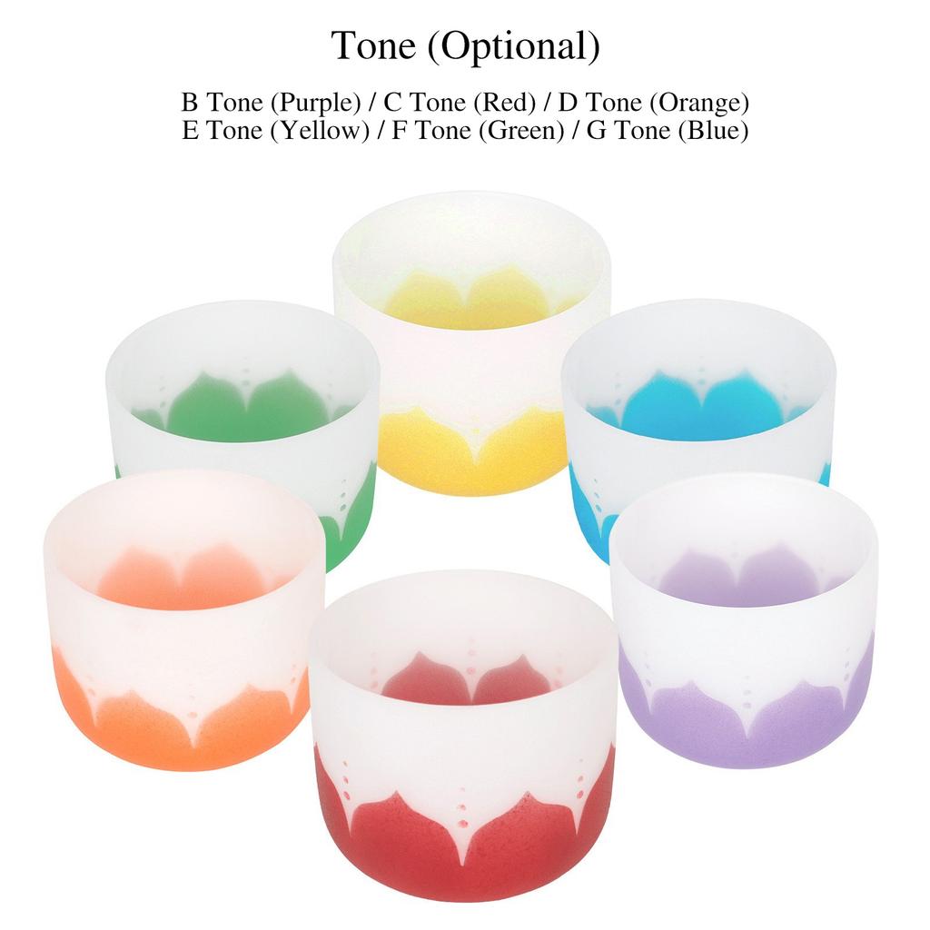 8 Inch Crystal Singing Bowl with Mallet & Rubber O Ring for Music Making Musical Healing Meditation Yoga Home Office