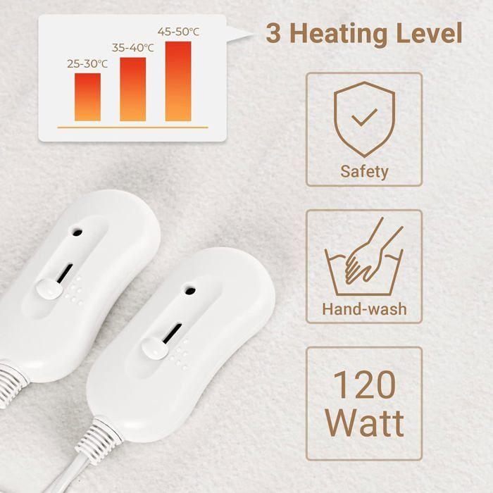 Electric Heated Mattress Topper - CELLUSTOP - 160x140 Cm - 3 Temperatures - 2 Remote Controls - Dual Zone