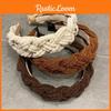 Vintage Kariert Braun Woll Twist Haarband Damen Dicke Winter Haarnadel Stirnband Hoher Schädel Haar Accessoires