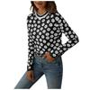 Women's Fashion Temperament Long Sleeve Round Neck Flower Knit Sweater