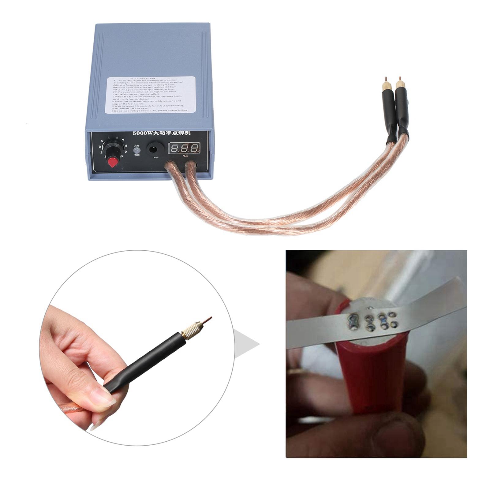 Saldatrice a punti manuale ad alta potenza da 5000W Portatile Saldatori Regolabili in Corrente 0-800A per batteria al litio Batteria Spina USA
