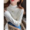 Semi-turtleneck Bottoming Shirt, Femininity Inside, Autumn and Winter New Versatile Long-sleeved Knitted Sweater, Slim-fitting Black Sweater