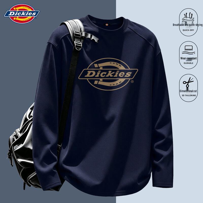 Dickies Men's Waffle Knit Long-Sleeve Crewneck T-Shirt