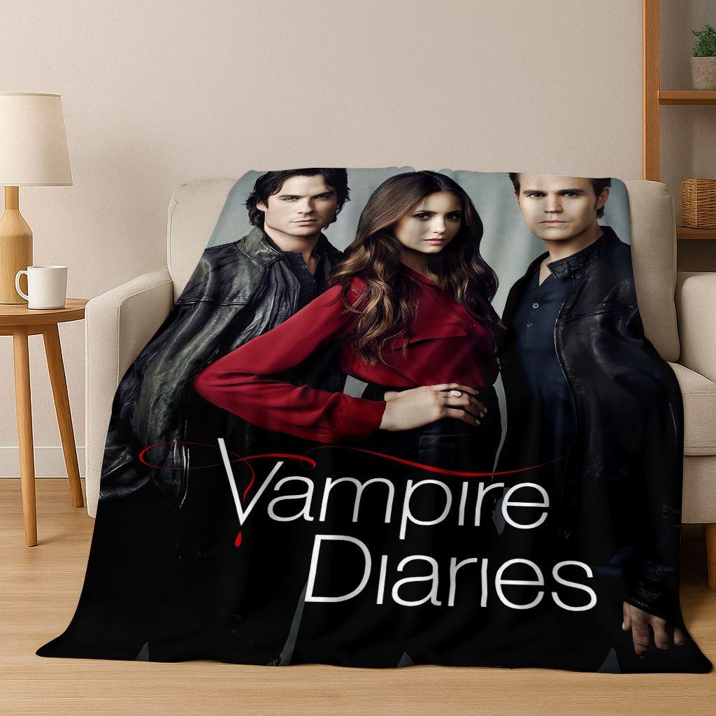 26 Stil The Vampire Diaries Damon Salvatore Flanelldecke, Warme und Gemütliche Weiche Überwurfdecke für Zuhause Schlafzimmer Bett Sofa Abdeckung