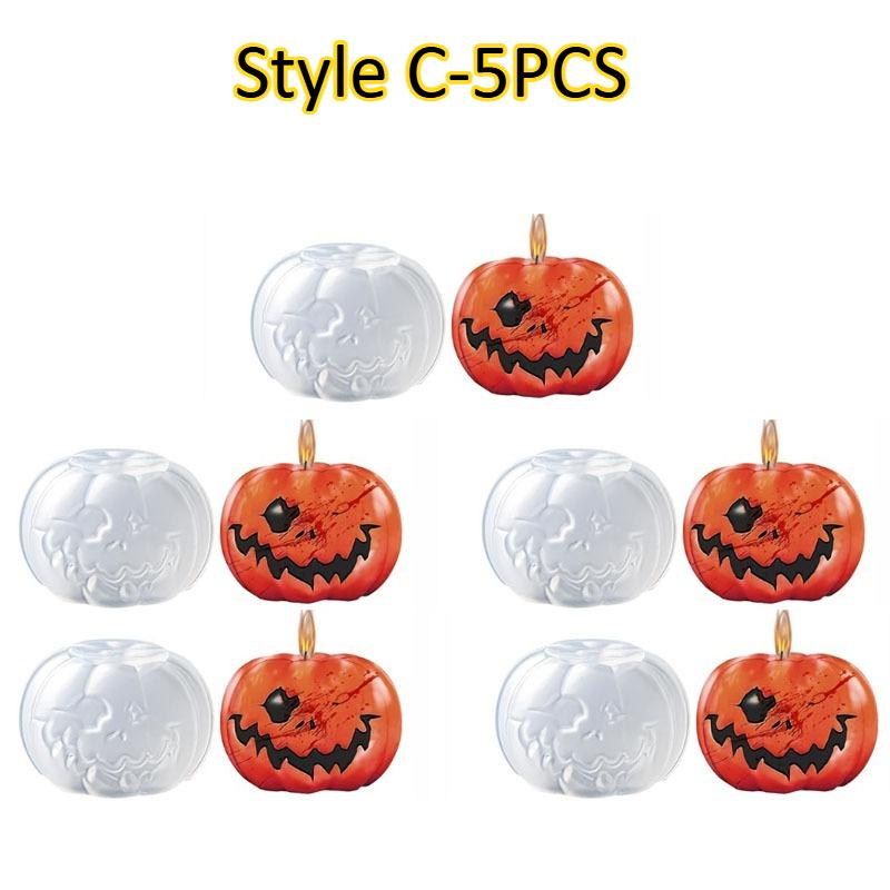 1-5PCS 3D Pumpkin Silicone Candle Mold DIY Halloween Resin Plaster Soap Making Mold Handmade Craft Molds for Home Decoration