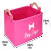 Felt Square Toy Storage Bin with Wooden Handle for Pets