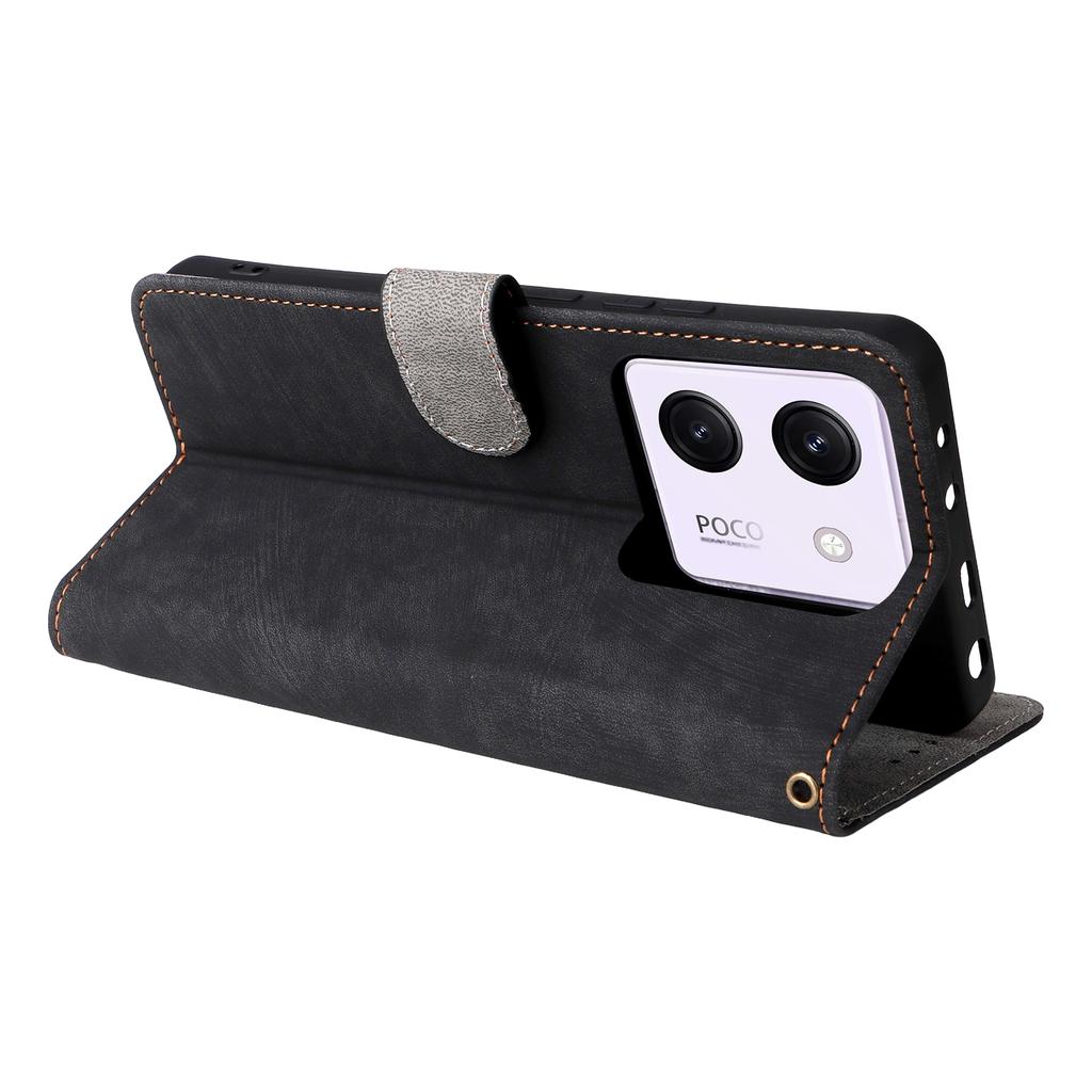 For Xiaomi Poco M7 Pro 5G Wallet Case RFID Blocking PU Leather Cover Stand View