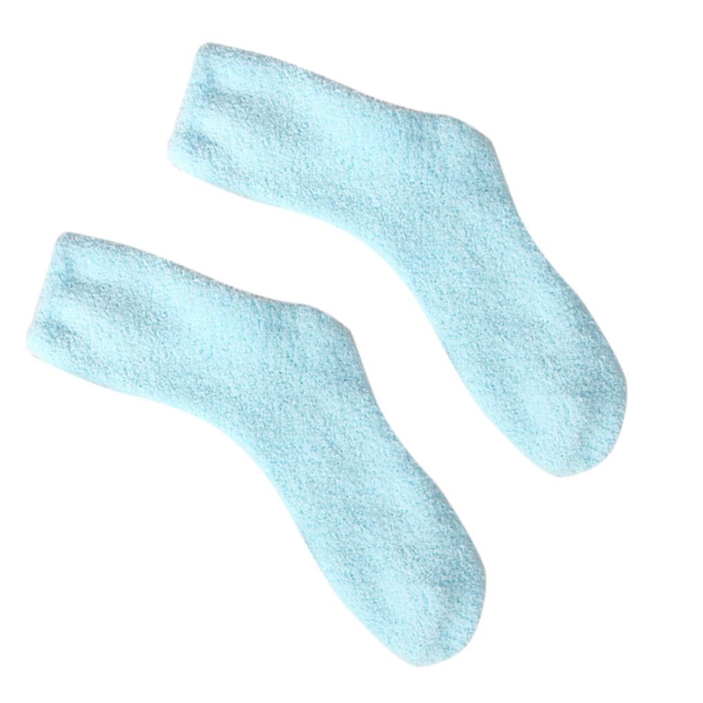 Women Socks Autumn Winter Warm Lady Socks Soft Coral Velvet Plush Thicken Floor Bed Sock Solid Color