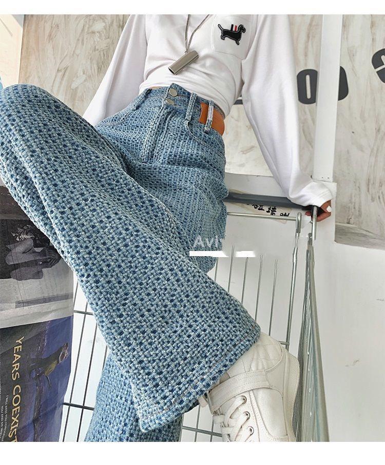 Women's High-Waist Breathable Wide-Leg Jeans - Autumn Slim Fit