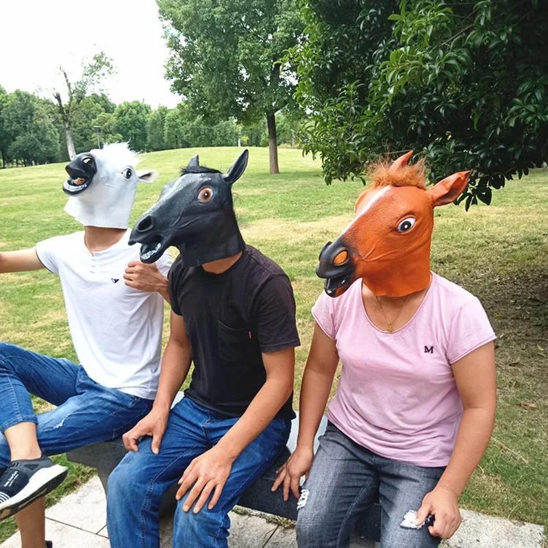 Maska koňské hlavy Cosplay Kostýmová párty Zábavná Halloweenská maska koňské hlavy Pokrývka hlavy