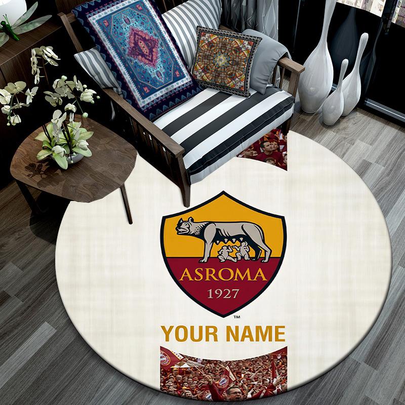 Tapis rond personnalisé AS Roma, Tapis pour salon, chambre à coucher, canapé, salle de jeux, Tapis de sol antidérapant
