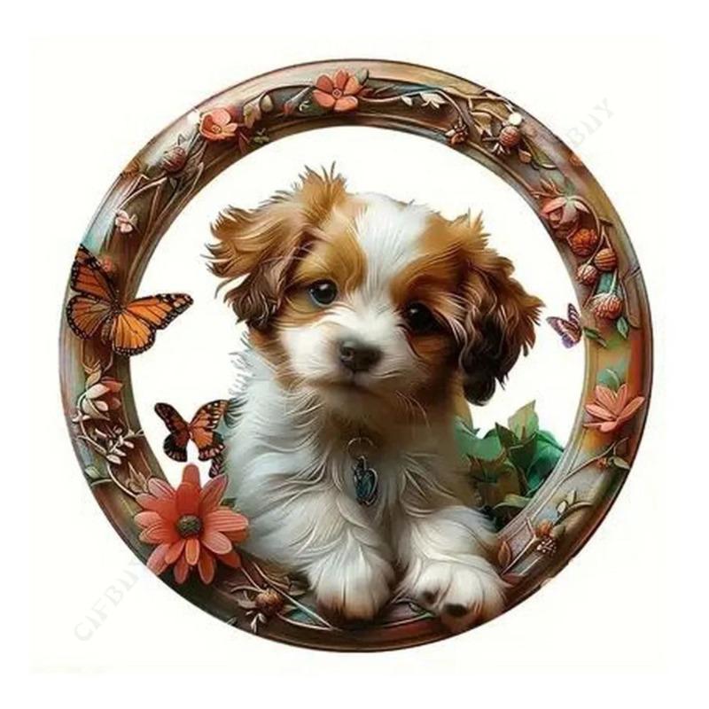 Dog Metal Poster Sign, Vintage Wall Decor 20x20cm