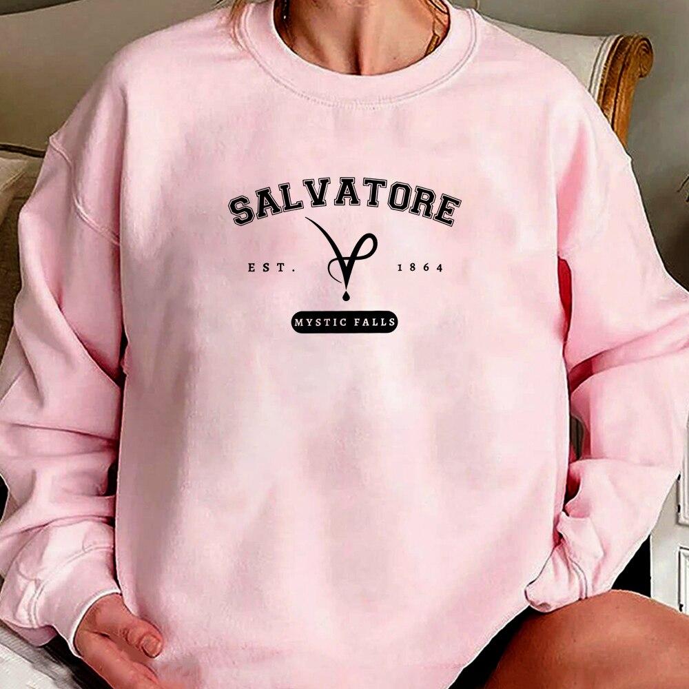 Mystic Falls Virginia Sweatshirt Salvatore Pullover Tv Show Vampire Diares Jumper Retro Salvatore Brothers Crewneck Sweatshirts