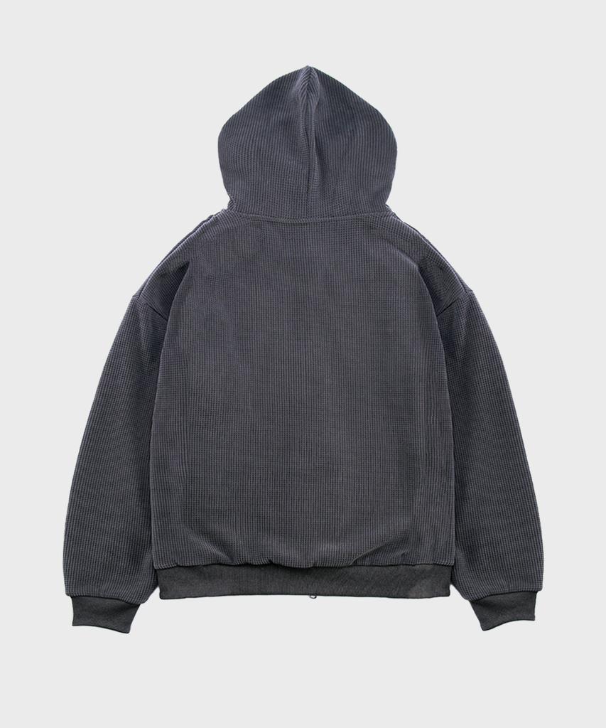 Saintpain Sp Waffle Reversible Zip-Up Hoodie Charcoal