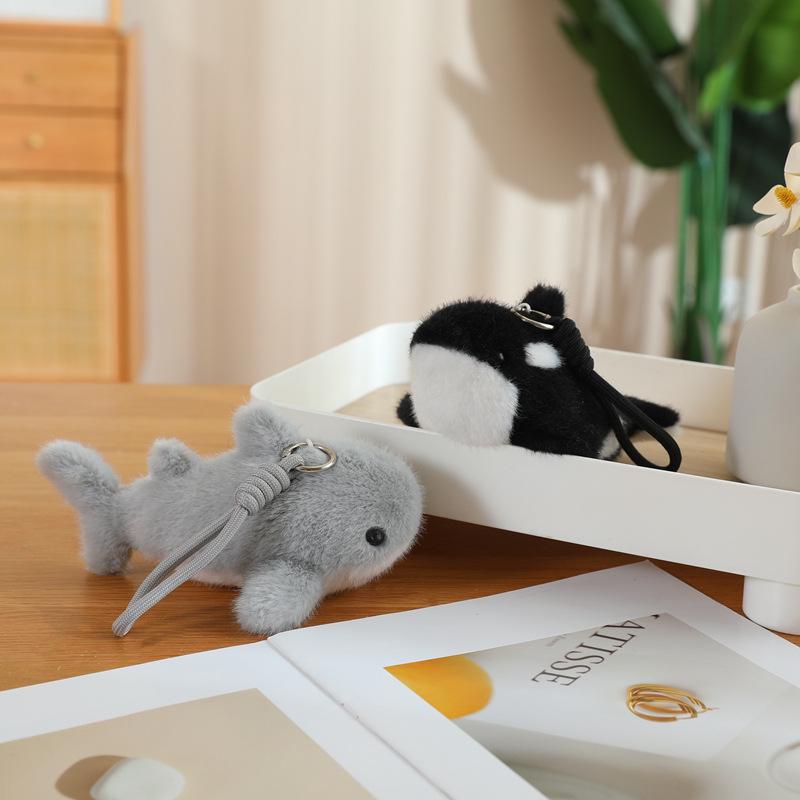 Dolphin & Whale Plush Toy Shark Plushie Keychain Bag Pendant for Girls