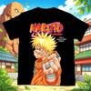 Summer Naruto Manga Retro Cartoon Naruto Print Cotton Men's Short Sleeved T-shirt Kids and Unisex Neck Round Tee Boys and Girls