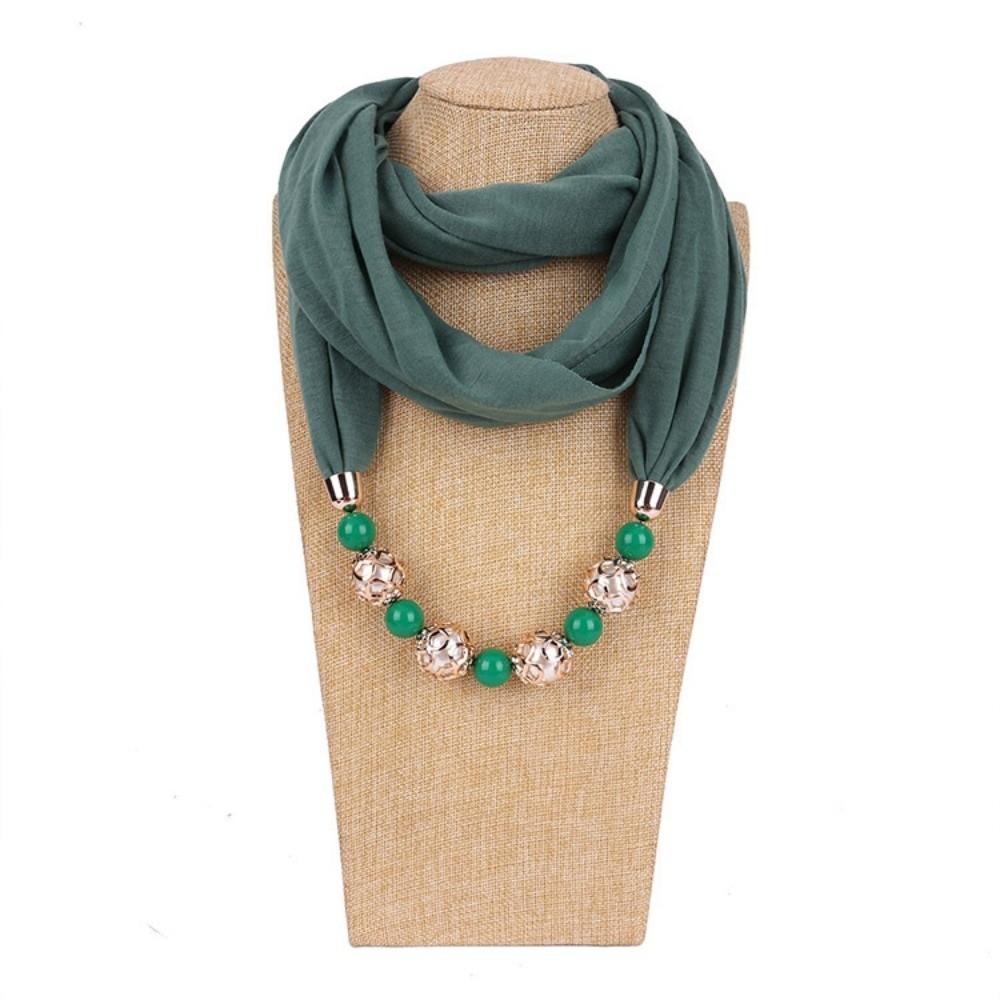 Vintage Style Women's Scarf Necklace Breathable Ethnic Necklace Scarf Beaded Pendant Scarf Dancers