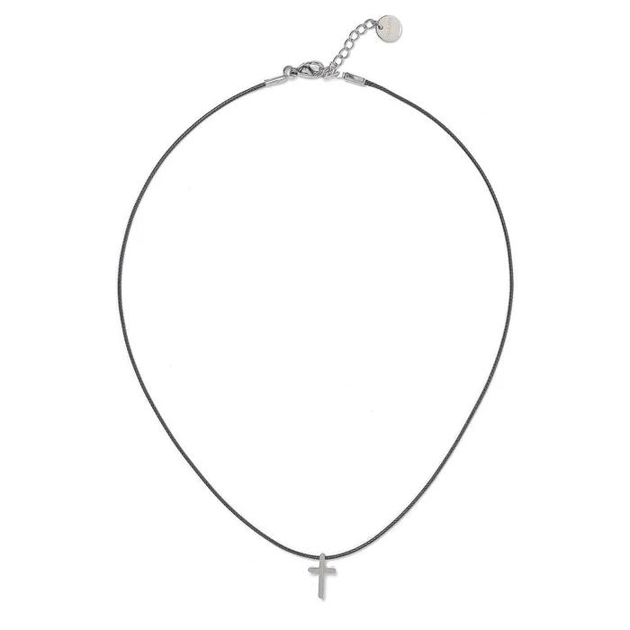 Modern Slim Cross String Necklace (C2503-AN900_BK)