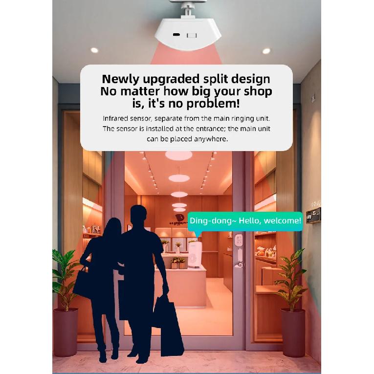 KERUI Motion Sensor Doorbell Door Chime for Business Store Door Visitor Entry Bell Detect Alarm Caregiver Reminder for Elderly