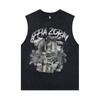 European And American High Street Printed Vest Washed Retro Oversize Casual Sleeveless T-Shirt For Men And Women