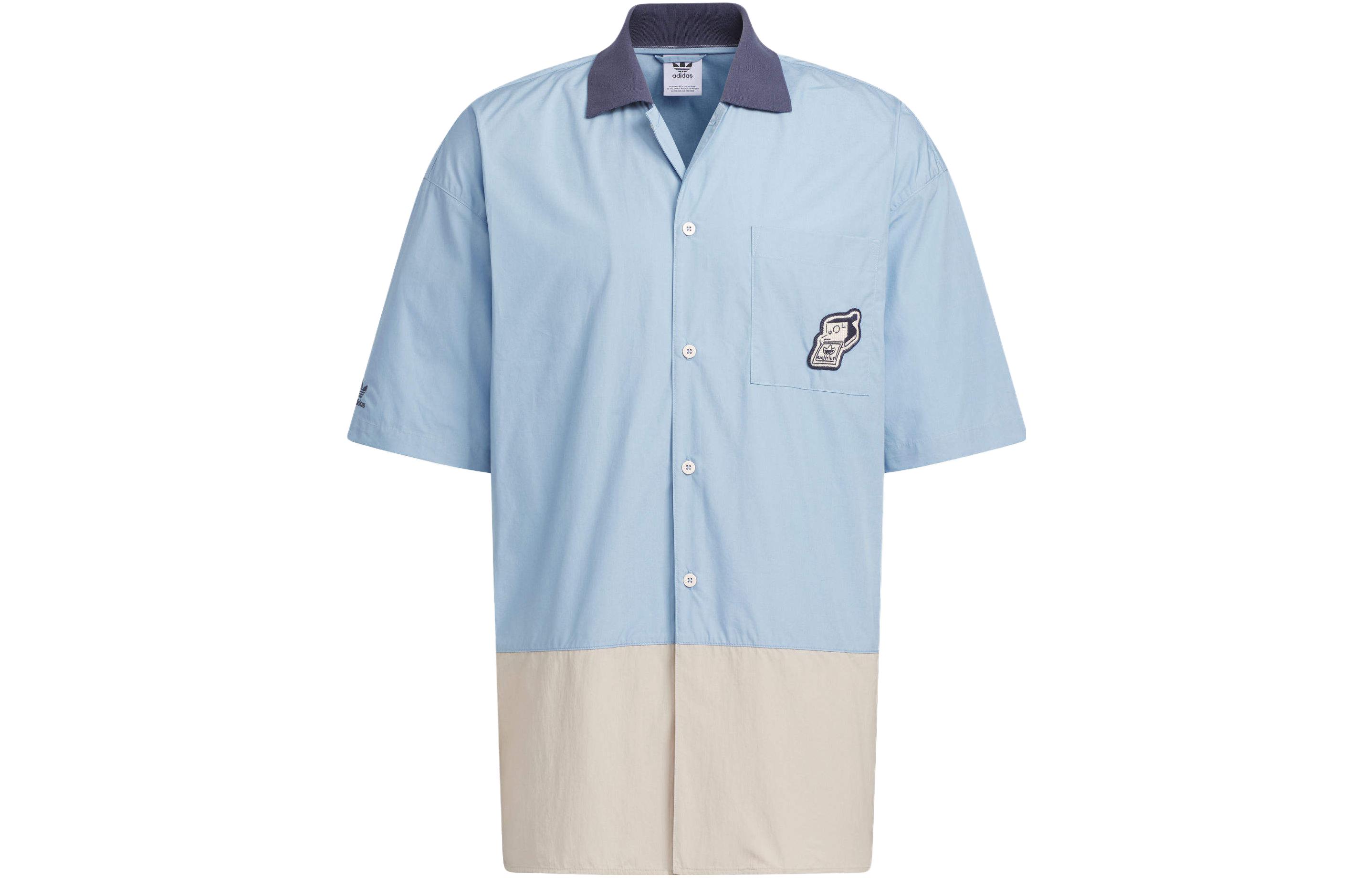 Adidas Originals Cvd Shirts Men s Light Blue Polo Collar Moderate Other IS0635 S