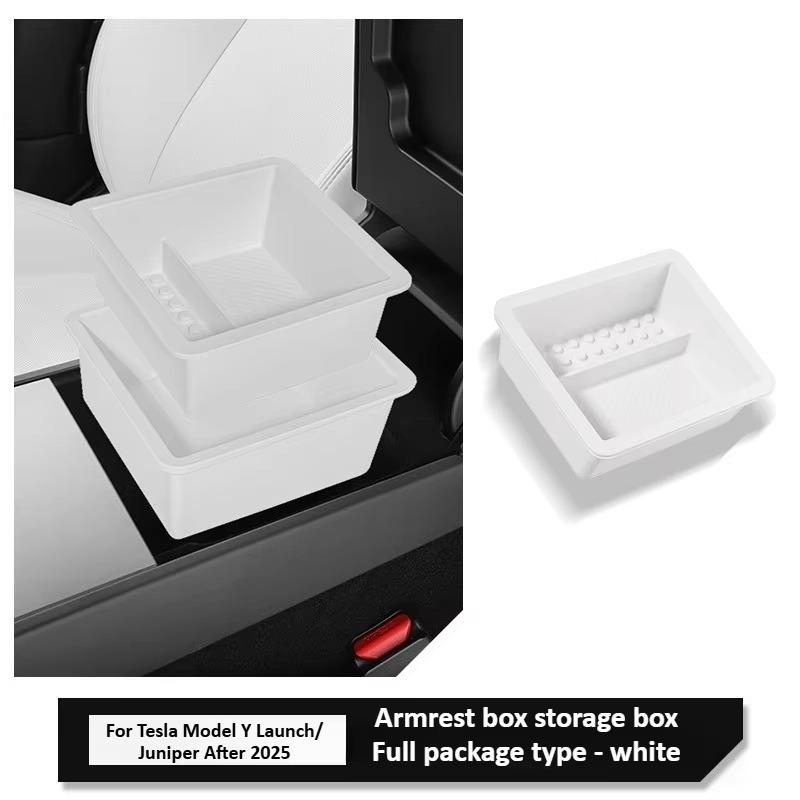 for Tesla Model Y Juniper 2025 Central Control Storage Box Armrest Box Eyeglass Holder Organizer Tray Interior Car Accessories