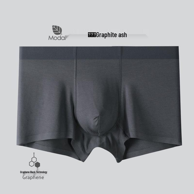 Men s 60s Modal Graphene Antibacterial Seamless Boxer Briefs 4XL (90-105 kg)
