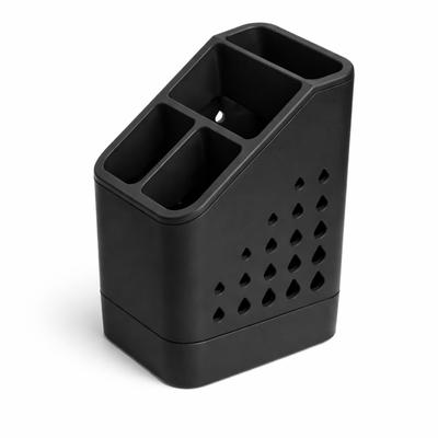 Black Cutlery Drainer Organizer for Drying Forks, Spoons, Knives