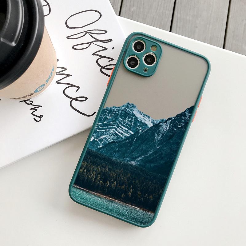 Aesthetic Snow Mountain Painting Phone Case for iPhone 7 8 Plus SE2 X XR XS MAX 15 14 12 13 mini 11 Pro Max Shockproof Cover