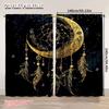 2Pcs Boho Moon Curtain Celestial Star Galaxy Starry Sky Tarot Dreamcatcher Curtains Suitable For Bedroom Living Room Dining Room
