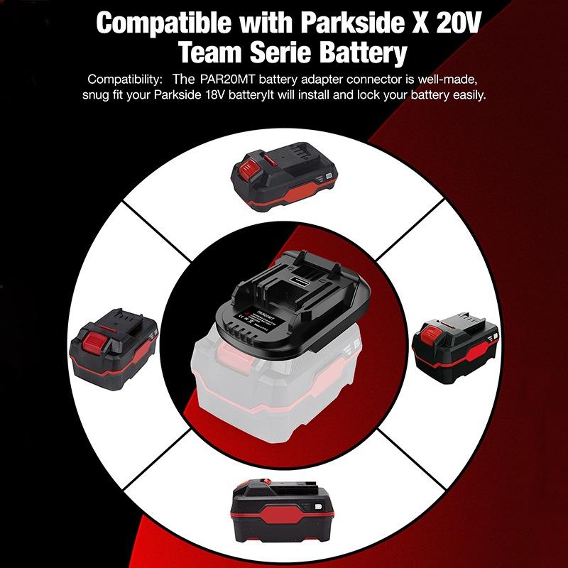 ALASICKA PAR20MT Battery Adapter for Parkside 20V Lithium Ion Battery Convert To Work for Makita 18V Lithium Battery Power Tools