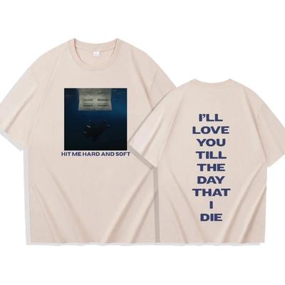 Billie Hit Me Hard and Soft Print Kurzarm Hip-Hop Locker Streetwear Herren Damen T-Shirt Mode Lässig 100% Baumwolle Oberteile