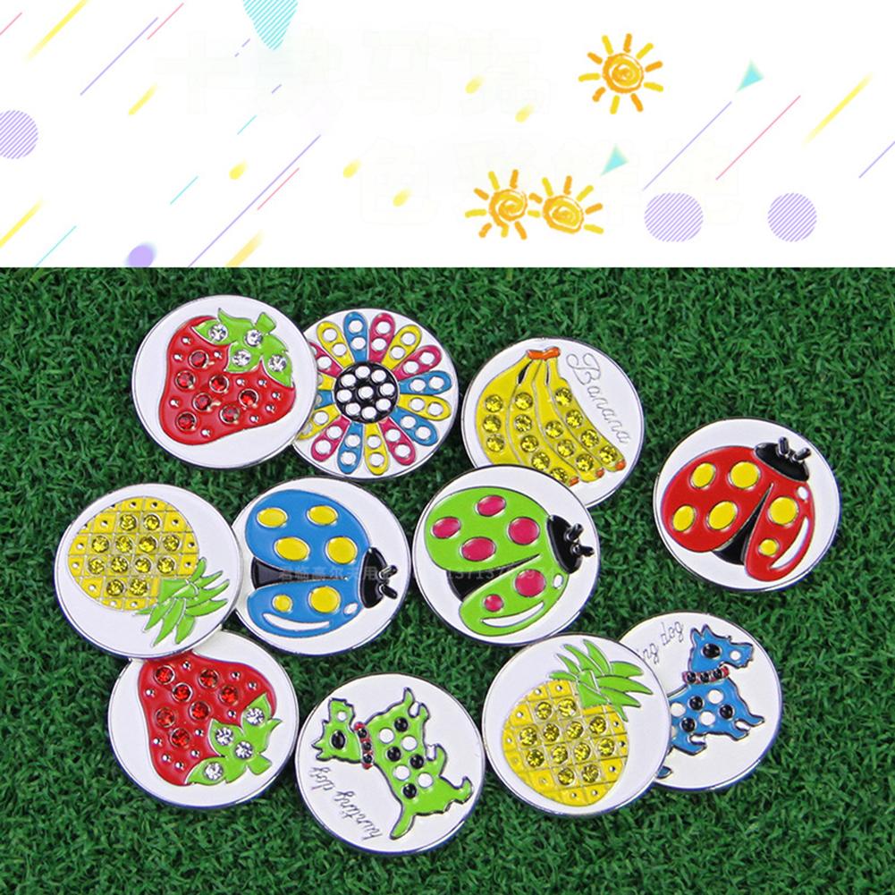 Golf Hat Clip Fruit Animal Plant Pattern Detachable Soft Lightweight Practical Silicone Golf Ball Marker