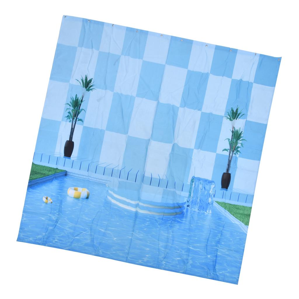 Shower Curtain Waterproof Polyester Decorative Curtain with 12pcs Hook for Bathroom Home Decoration