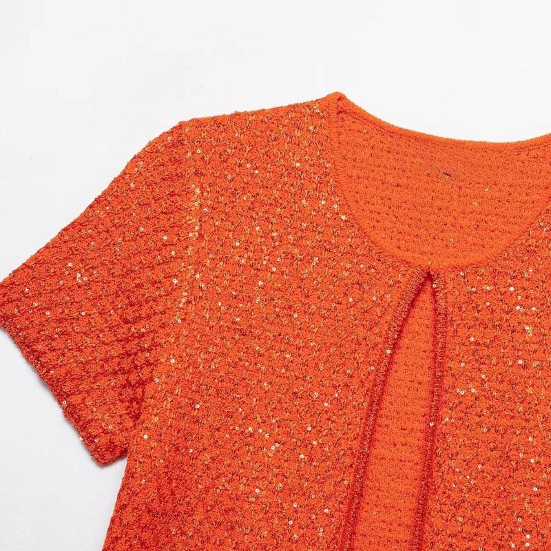 French Elegant Vest 2026 Summer New Women's Fashion Style Simple Bead Decoration Round Neck Vintage Short Sleeve Knitted Tops