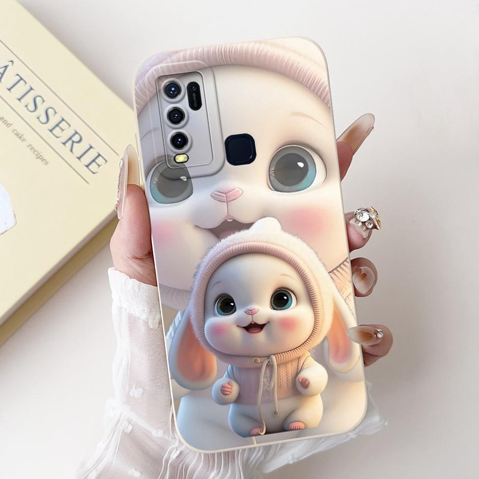 For Vivo Y30 1938 Case Y50 1935 Luxury Flowers Kawaii Cute Funny Painted Silicone Shockproof Phone Case For Vivo Y50 Back Cover