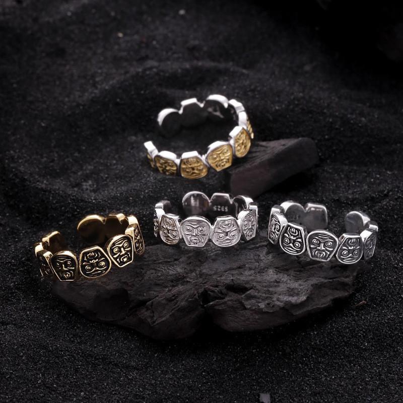 Elegant Retro Style Adjustable Open Copper Ring Featuring Sophisticated Geometric Patterns