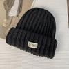 Big head circumference loose round face suitable wool hat women's winter warm face small knitted hat