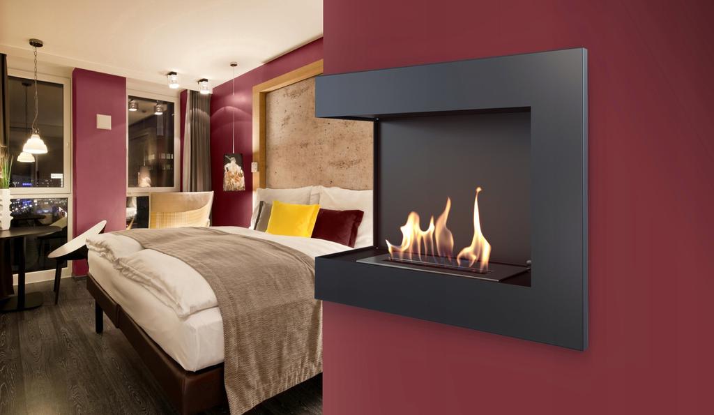 Chimenea de bioetanol izquierda con juego de piedras decorativas