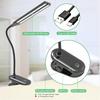 Clip-on LED Desk Lamp, Reading Lamp, Table Lamp - Deaunbr USB Rechargeable 48 LEDs, Eye-Friendly, Cordless, Bright, 3-Color Temperature Adjustment,