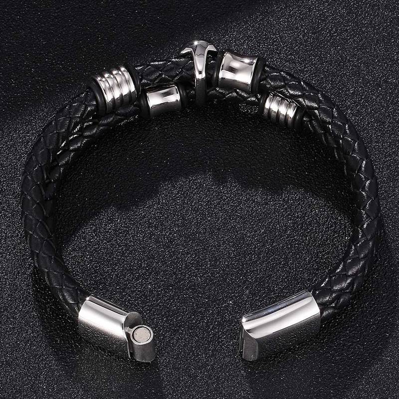 Punk Skull Rose Multi-layer Charm Bracelet Of Men Braided Rope Leather Bracelet Women Jewelry